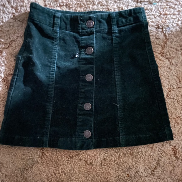 Forever 21 Green Corduroy Button Front Skirt - Picture 2 of 6